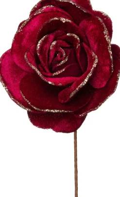 Intratuin Weihnachtsblume Rose bordeaux D 20 H 11 cm| Weihnachtszweige & -Blumen