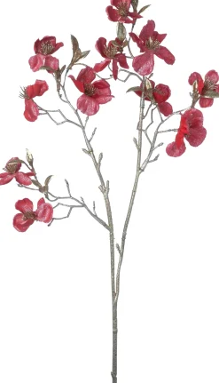 Intratuin Weihnachtsblume Pfirsichblüte rot H 50 cm| Weihnachtszweige & -Blumen