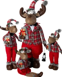 Intratuin Weihnachtsdeko Rentier Robin braun / rot 23 x 18 x 80 cm| Weihnachtsfiguren & -Objekte
