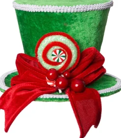 Intratuin Weihnachtsdeko Candyline Hut mit Schleife grün / rot D 16 H 12 cm| Weihnachtsfiguren & -Objekte