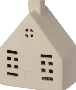 Intratuin Weihnachtsdeko Häuschen Ole grau mit Beleuchtung 9,5 x 5,5 x 11,5 cm| Weihnachtsleuchten