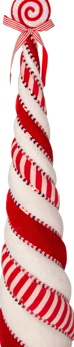 Intratuin Weihnachtsdeko Candyline Süßigkeiten rot / weiß 11 x 11 x 50 cm| Weihnachtsfiguren & -Objekte