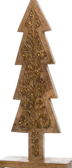 Intratuin Weihnachtsdeko Baum natur / gold 16 x 10 x 54 cm| Weihnachtsfiguren & -Objekte