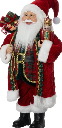 Intratuin Weihnachtsdeko Noël Weihnachtsmann mit Geschenken 20,5 x 12,5 x 45,5 cm| Weihnachtsfiguren & -Objekte