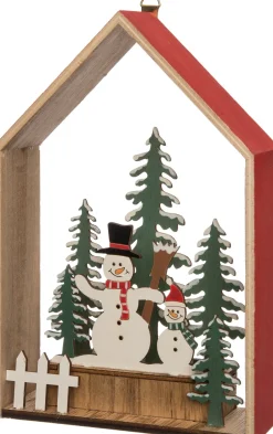 Intratuin Weihnachtsdeko Haus beleuchtet weiß / grün 14,5 x 5 x 22 cm| Weihnachtsfiguren & -Objekte