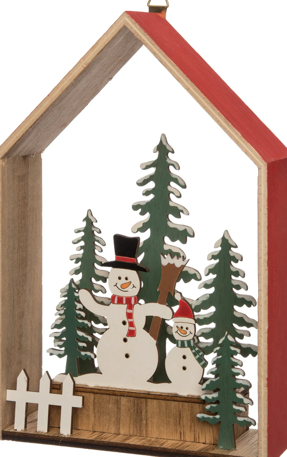 Intratuin Weihnachtsdeko Haus beleuchtet weiß / grün 14,5 x 5 x 22 cm| Weihnachtsfiguren & -Objekte