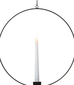 Intratuin Weihnachtsdeko Ring schwarz 40 x 2,5 x 42 cm mit 1 Lämpchen extra warm| Weihnachtsdeko Zum Aufhängen|Weihnachtsleuchten