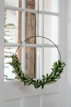 Intratuin Weihnachtsdeko Ring schwarz 40 x 2,5 x 42 cm mit 1 Lämpchen extra warm| Weihnachtsdeko Zum Aufhängen|Weihnachtsleuchten