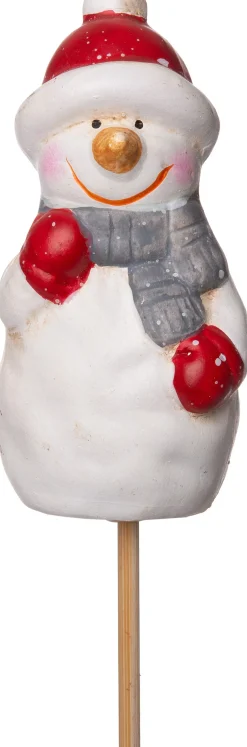 Intratuin Weihnachtsdeko Schneemann weiß 3,5 x 3,1 x 7,3 cm| Weihnachtsfiguren & -Objekte