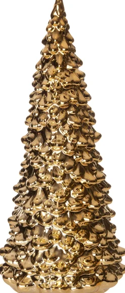 Intratuin Weihnachtsdeko Weihnachtsbaum Monty gold 6,1 x 6,1 x 11,8 cm| Weihnachtsfiguren & -Objekte