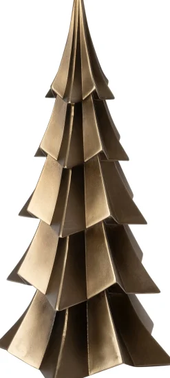 Intratuin Weihnachtsdeko Baum Tarja gold 11,6 x 11,4 x 26 cm| Weihnachtsfiguren & -Objekte