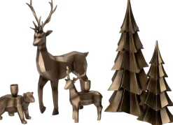 Intratuin Weihnachtsdeko Baum Tarja gold 11,6 x 11,4 x 26 cm| Weihnachtsfiguren & -Objekte