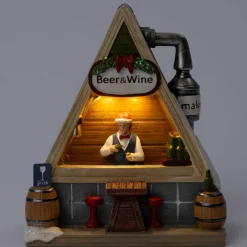 Intratuin Weihnachtsdorf Miniatur Getränkestand 12 x 6,5 x 14,3 cm| Weihnachtsdorf Figuren & Objekte
