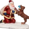 Intratuin Weihnachtsdorf Figur Weihnachtsmann mit Hund 6 x 3 x 5 cm| Weihnachtsdorf Figuren & Objekte