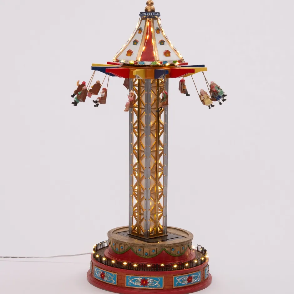 Intratuin Weihnachtsdorf Karussell "Free Fall" D 24 H 55,5 cm| Weihnachtsdorf Figuren & Objekte