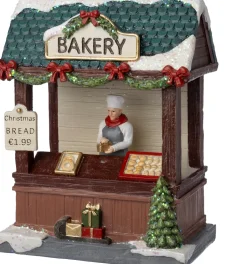 Intratuin Weihnachtsdorf Miniatur Gebäckstand 11,3 x 6,8 x 14,3 cm| Weihnachtsdorf Figuren & Objekte