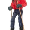 Intratuin Weihnachtsdorf Figur Mädchen mit Ski 4 x 2,2 x 6 cm| Weihnachtsdorf Figuren & Objekte