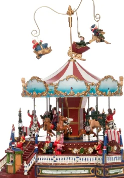 Intratuin Weihnachtsdorf Karussell 31 x 27 x 32 cm| Weihnachtshäuschen