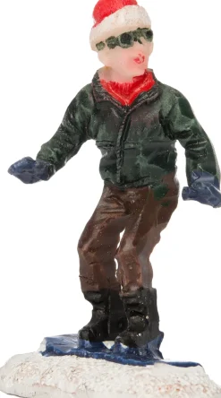 Intratuin Weihnachtsdorf Figur Junge mit Snowboard 4 x 2 x 5 cm| Weihnachtsdorf Figuren & Objekte