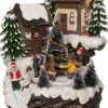 Intratuin Weihnachtsdorf Miniatur-Häuser mit Weihnachtsbaum 17,5 x 19,5 x 19 cm| Weihnachtsdorf Figuren & Objekte