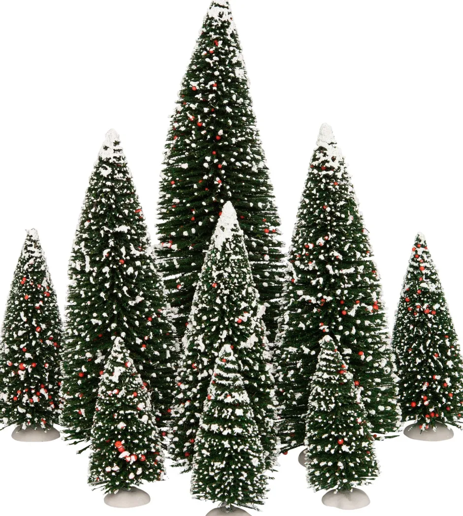 Intratuin Weihnachtsdorf Deko-Tannenbäume mit Schnee 9 St.| Weihnachtsdorf Figuren & Objekte