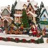 Intratuin Weihnachtsdorf Miniatur mit Rentierschlitten 44 x 25,5 x 23 cm| Weihnachtshäuschen