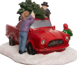 Intratuin Weihnachtsdorf Auto Chevrolet mit Figuren 14 x 9,3 x 8 cm| Weihnachtsdorf Figuren & Objekte