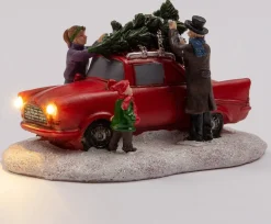 Intratuin Weihnachtsdorf Auto Chevrolet mit Figuren 14 x 9,3 x 8 cm| Weihnachtsdorf Figuren & Objekte