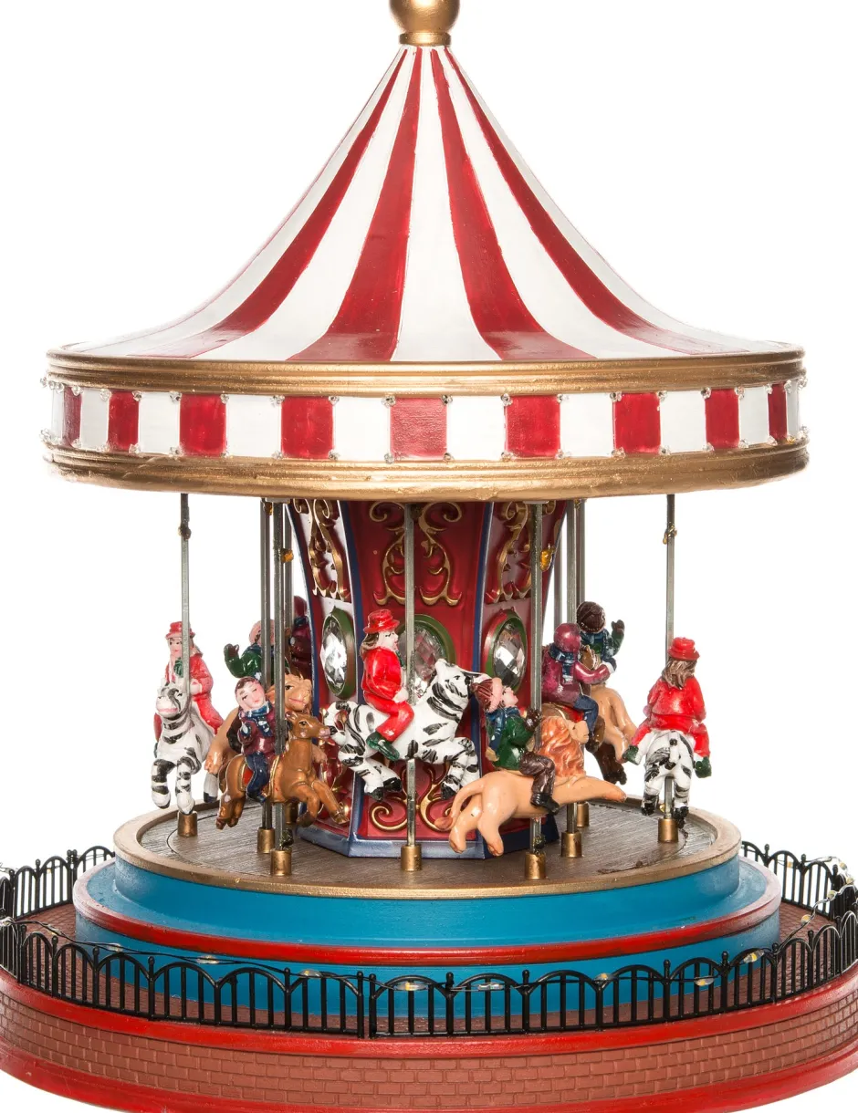 Intratuin Weihnachtsdorf Karussell 22,5 x 22,5 x 26,5 cm| Weihnachtsdorf Figuren & Objekte