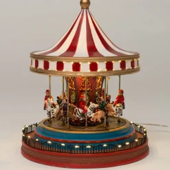 Intratuin Weihnachtsdorf Karussell 22,5 x 22,5 x 26,5 cm| Weihnachtsdorf Figuren & Objekte