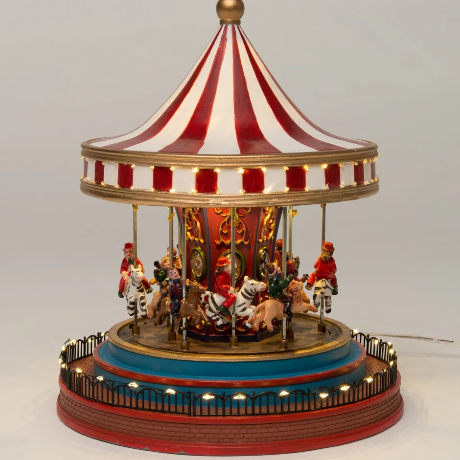 Intratuin Weihnachtsdorf Karussell 22,5 x 22,5 x 26,5 cm| Weihnachtsdorf Figuren & Objekte