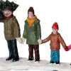 Intratuin Weihnachtsdorf Figur Familie mit Baum 12,8 x 5,5 x 8 cm| Weihnachtsdorf Figuren & Objekte