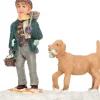 Intratuin Weihnachtsdorf Figur Junge mit Hund 6 x 3,5 x 6 cm| Weihnachtsdorf Figuren & Objekte