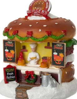 Intratuin Weihnachtsdorf Miniatur Hamburgerstand 12 x 12,5 x 15 cm| Weihnachtsdorf Figuren & Objekte