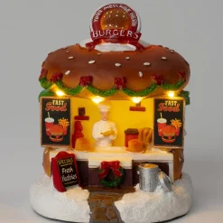 Intratuin Weihnachtsdorf Miniatur Hamburgerstand 12 x 12,5 x 15 cm| Weihnachtsdorf Figuren & Objekte