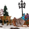 Intratuin Weihnachtsdorf-Miniatur Rentier mit Schlitten 18,5 x 9 x 12 cm| Weihnachtsdorf Figuren & Objekte