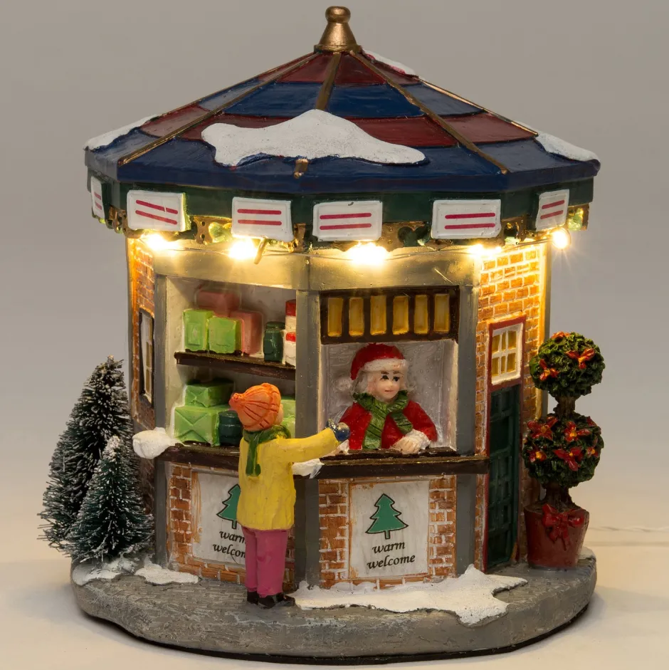 Intratuin Weihnachtshäuschen Kiosk 11 x 11 x 12 cm| Weihnachtshäuschen