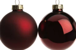 Intratuin Weihnachtskugeln dunkelrot matt und glänzend D 6 cm 10 St.| Weihnachtskugeln & -Anhänger