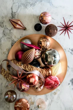 Intratuin Weihnachtskugeln dunkelrosa matt und glänzend D 8 cm 6 St.| Weihnachtskugeln & -Anhänger