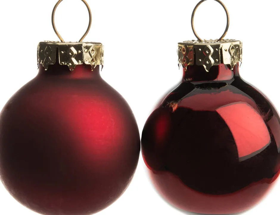Intratuin Weihnachtskugeln dunkelrot matt und glänzend D 2,5 cm 24 St.| Weihnachtskugeln & -Anhänger