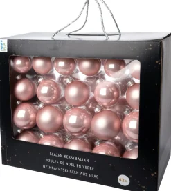 Intratuin Weihnachtskugeln rosa matt und glänzend D 5/6/7 cm 42 St.| Weihnachtskugeln & -Anhänger