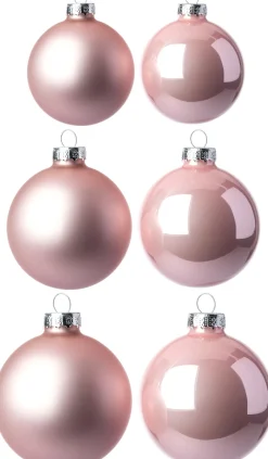 Intratuin Weihnachtskugeln rosa matt und glänzend D 5/6/7 cm 42 St.| Weihnachtskugeln & -Anhänger
