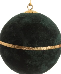 Intratuin Weihnachtskugel Faie mit Streifen grün D 10 cm| Weihnachtskugeln & -Anhänger