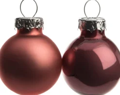 Intratuin Weihnachtskugeln dunkelrosa matt und glänzend D 2,5 cm 24 St.| Weihnachtskugeln & -Anhänger