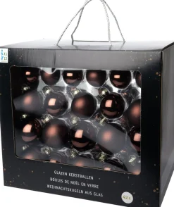 Intratuin Weihnachtskugeln dunkelbraun matt und glänzend D 5/6/7 cm 42 St.| Weihnachtskugeln & -Anhänger