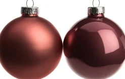Intratuin Weihnachtskugeln dunkelrosa matt und glänzend D 7 cm 8 St.| Weihnachtskugeln & -Anhänger