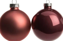 Intratuin Weihnachtskugeln dunkelrosa matt und glänzend D 8 cm 6 St.| Weihnachtskugeln & -Anhänger