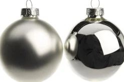 Intratuin Weihnachtskugeln silber matt und glänzend D 6 cm 10 St.| Weihnachtskugeln & -Anhänger