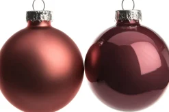 Intratuin Weihnachtskugeln dunkelrosa matt und glänzend D 5 cm 12 St.| Weihnachtskugeln & -Anhänger
