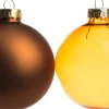 Intratuin Weihnachtskugeln braun / gelb matt und transparent D 7 cm 8 St.| Weihnachtskugeln & -Anhänger